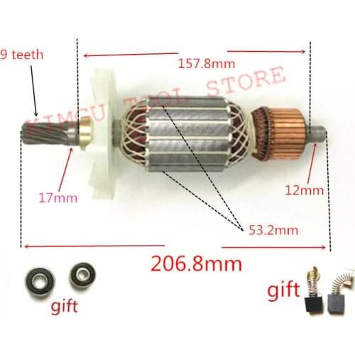 AC 220V-230V 9 teeth Armatur Rotor Replace for Hitachi 360286E H65SB2 H65SD2 H65SD H70SD H70SA Anchor engine motor