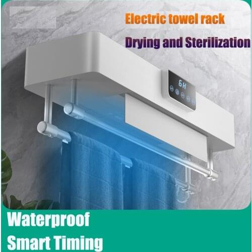 Drying and sterilization Electric towel rack Touch Smart Timing Heated Towel Rack Disinfect Towel Shelf Wall Mounted bathroom