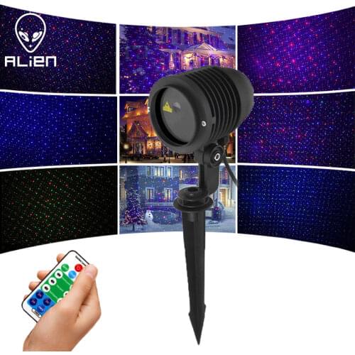 ALIEN RGB Star Outdoor Waterproof Christmas Laser Light Projector Dots Effect Garden Home Xmas Tree Landscape Show Lighting
