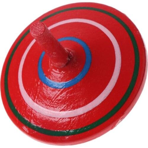 Rotating Multicolour Wooden Spinning Tops Kids Toy Traditional Baby Toys GXMB