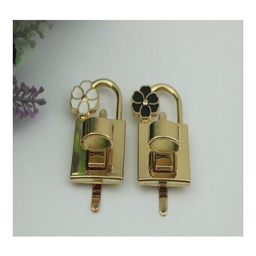 Bag lock (10 pcs / lot) high - end luggage handbag hardware accessories small flowers decorative padlock twist lock