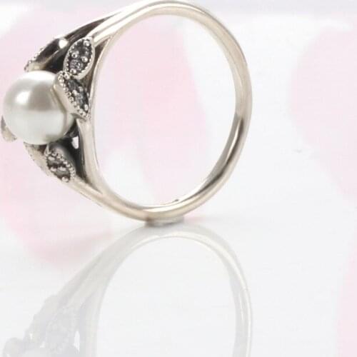 Authentic 925 Sterling Silver Temperament Pearl Ring For Women Fashion Original Jewelry Gift