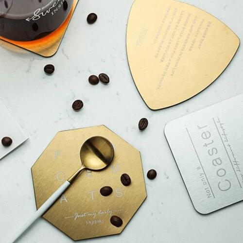 Gold Metal Drink Coasters Table Placemat Heat Insulation Non-Slip Bowl Pad Cup Coasters Dining Table Kitchen Accessories