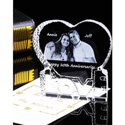 1 PC Customized Photo Laser Engraving Inisde Clear Crystal Love Iceberg Phoro Frame Wedding Souvenir Gifts