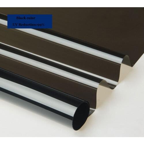 10M Long Half Black Color Insulation Window Film Foil Self-adhensive Anti UV Heat Insulation Window Sticker Blackout Raamfolie