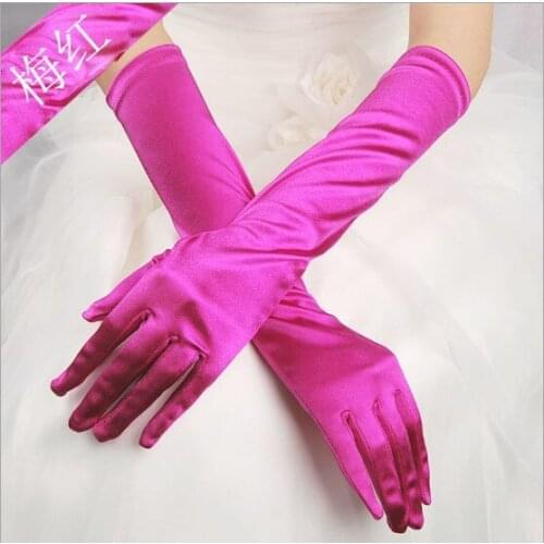 10pc/lot 38CM 20colors Women fuscia light purple lady dancing performance long gloves fashion evening party glove free shipping