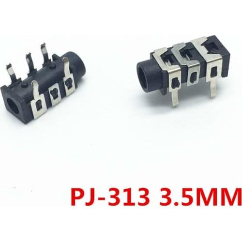 10Pcs PJ313 3.5mm 5Pin Stereo Headphone Audio Jack Earphone Socket Audio Socket PJ-313 The 3 Section Of the 5 pin