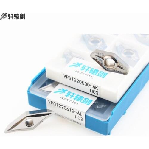 10 Pcs VCGT160412-AK H01 VCGT220516-AK H01 220530-DR H01 VPGT220530-AK H02hard alloy blade for aluminum and copper turning tools