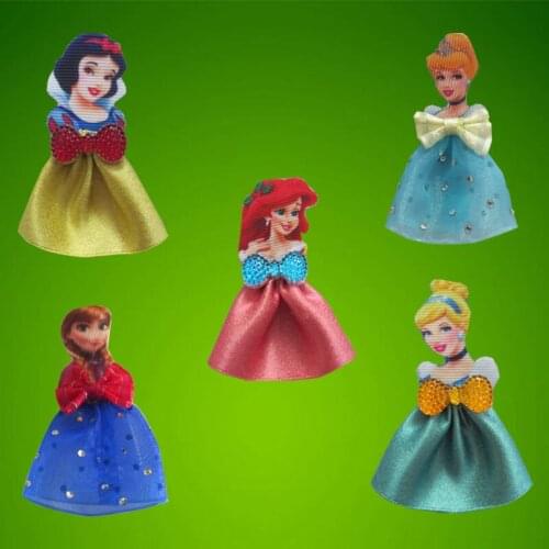 100 BLESSING 2.5" Princess Hair Bow Clip Cinderella Snow White Mermaids