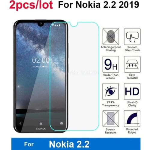2Pcs Tempered Glass For Nokia 2.2 2019 Glass Screen Protector For Nokia 2.2 Case Glass For Nokia 2.2 Protective Phone Film 5.71"