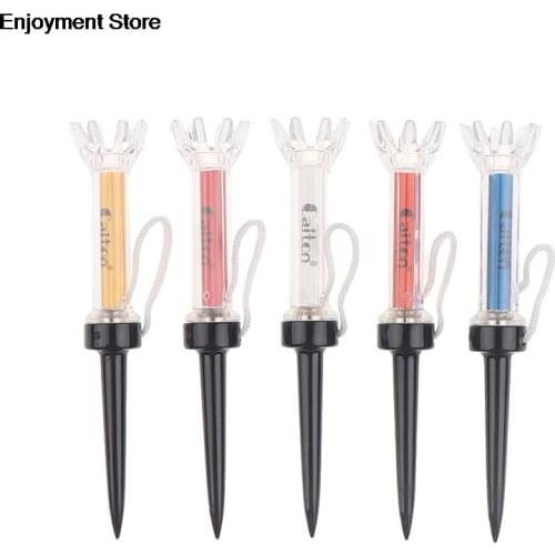 5pcs/set Golf Tees With Original Package Plastic Step Down Golf Ball Tee Holder Local Ret 90mm Training Practice Tees HOT