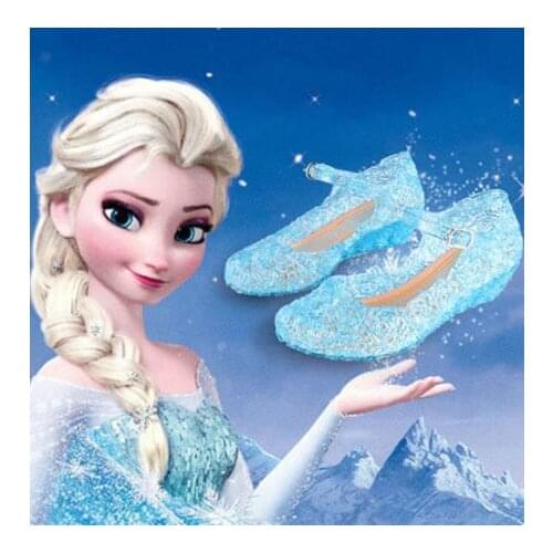 Disney Summer Girls Sandals Children Frozen Elsa Stage Dancing Performance Sandals Kids Princess Party Shoes Princess Cosplay