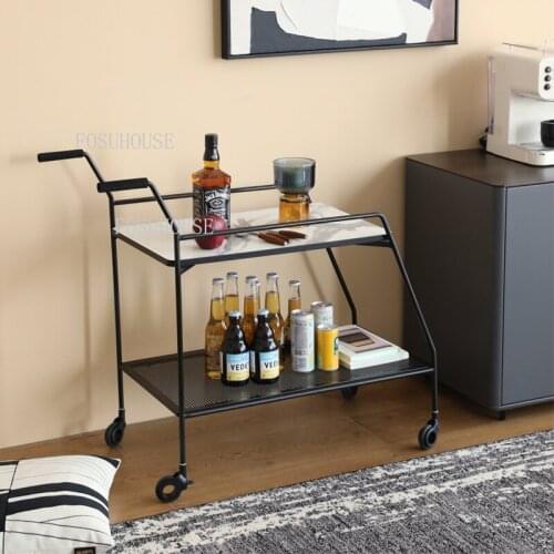 Home Modern Minimalist Home Restaurant Rack Storage Mobile Dining Table Dining Rack Dining Car Kitchen Trolley