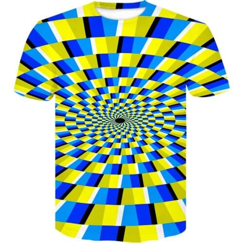3D Tshirt Abstract Psychedelic t-shirt Printing Geometry Dizziness Tops T shirt Casual short sleeve Summer Shirt Men Clothing