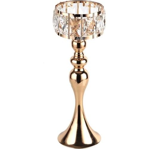 IMUWEN Crystal Candle Holder Delicate Candlestick Shiny Candle Stand For Party Home Hotel Table Decoration
