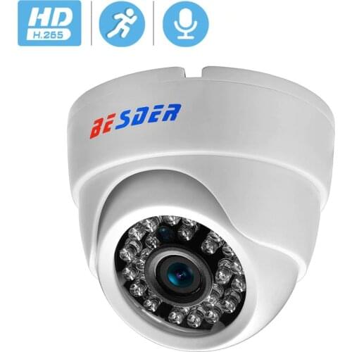 BESDER H.265 HI3516E + 1/2.8'' SONY IMX307 IP Camera Audio Full HD Indoor IR Night Dome Video Camera Audio Motion Alert P2P RTSP