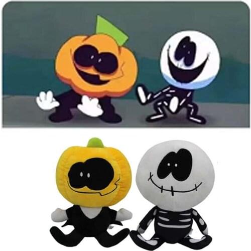 Kawaii Friday Night Funkin Plush Toy Spooky Month Skid and Pump Soft Plush Pillow Stuffed Animal Dolls Halloween Gift for Kids