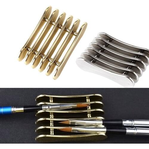 1PC Metallic Color Nail Art Brush Pens Display Tool Nail Art Brushes Pen Holder Stand Tools with 5 Grid For Makeup for Choice