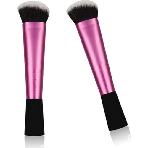 Blush Brush Goat Hair Makeup Brushes Aluminum Tube Long Handle Portable Single Cosmetic Tool 2 Colors