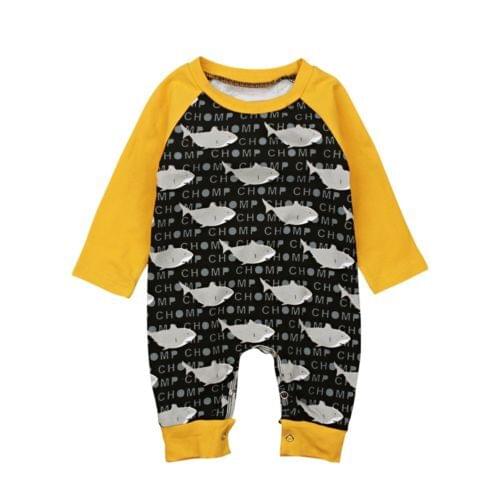 Newborn Kids Baby Boys Girls Cartoon Print Romper Jumpsuit Outfits Clothes Size 0-24M