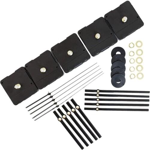 Uclio 5 Set of Bulk Quartz Clock Repair Parts with Replacement Movement and Hands and Motor Kit Suitable for Family Diy