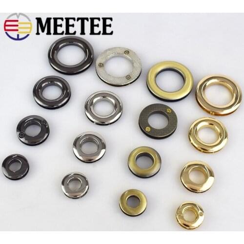 4pcs Meetee Metal O D Ring Buckles Eyelet Screw for Bag Belt Strap Dog Chain Buckle Clasp Accessories Leather Craft