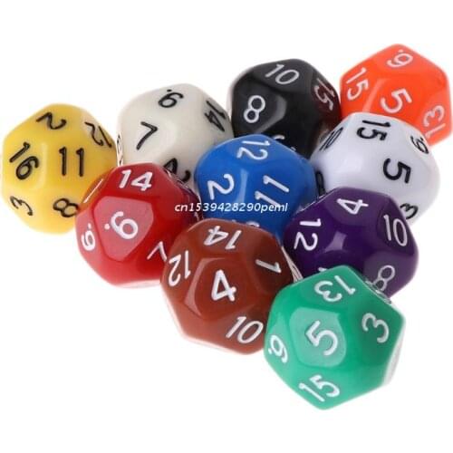 10pcs 16 Sided Dice D16 Polyhedral Dices For Table Games Dropship