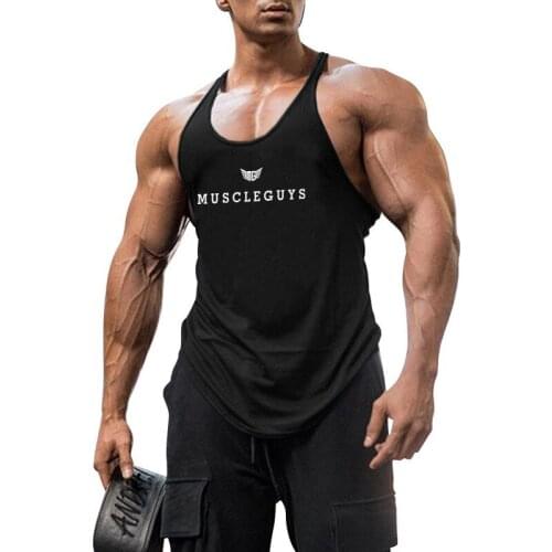 Muscleguys Brand clothing gym tank top men cotton fitness stringer singlets muscle sleeveless shirt bodybuilding vest sport tank