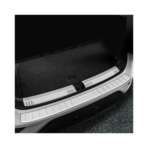 Outer + Inner Rear Bumper Protector Sill Plate Cover 2pcs For VW T-Roc 2017 2018