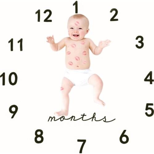 Newborn Infant Monthly Milestone Blanket Diaper Baby Kids Photo Props Play Mat Photography Background Cloth Shoot Accessories