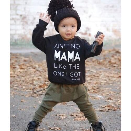 Infant Baby boy clothes Fashion letters Ain't no mama like the one i got tops+pants 2 pieces sets 2019 Spring Baby boy clothing