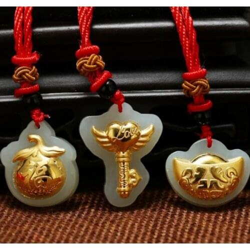 3D gold inlay and Tianyu mascot pendant h38