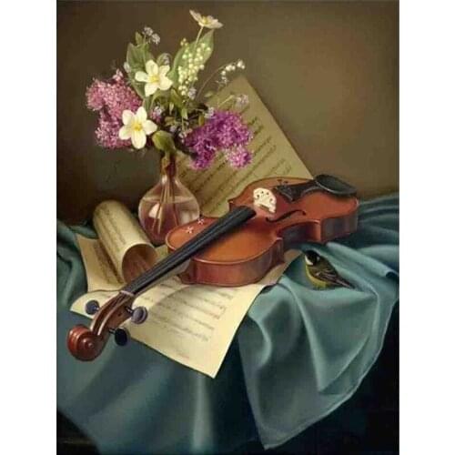 Full Square/Round Diamond Painting New Arrival Violin Guitar Landscape Handmade Gift Diamond Embroidery Home Decor