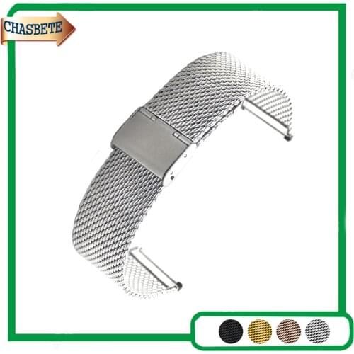 Stainless Steel Watch Band for Seiko Watchband 16mm 18mm 20mm 22mm Men Women Metal Strap Belt Wrist Loop Bracelet Silver Black