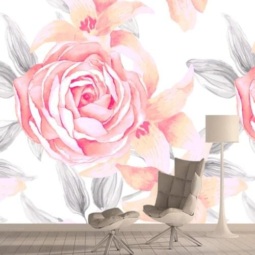 Pink Rose Nature Floral Nature Background Custom 3d Wallpapers for Living Room Home Decor Walls Papers Murals Vinyl Rolls Prints
