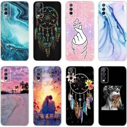 Cute Painting Silicone Phone Case For Vivo Y20 Back Cover Transparent TPU Cases For Vivo Y20 Y 20 20i Coque Vivo Y20i Funda Soft