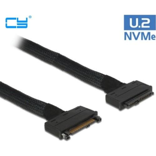 U.2 U2 SFF-8639 NVME PCIe SSD Cable Male to Female Extension 50cm 68pin