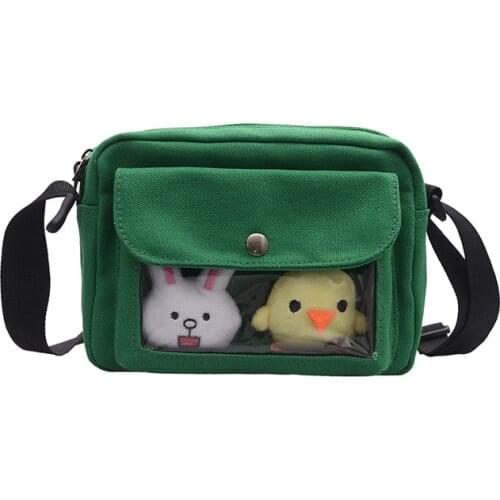 2019 One-shoulder cartoon Rabbit Chick female cute student Korean version Harajuku fashion Zipper Solid soft Casual occasion bag