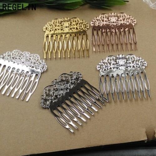 REGELIN 2018 Vintage Fashion Teeth Comb Hair Jewelry Charm Women Flower Hairpin Hairclips Barrettes Hair Wear Accessories DIY