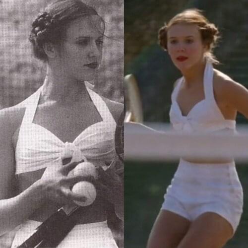 Movie Lolita Style 2PCS Womens Set: Halter Camisoles Open Back Vest +Shorts Cute&Sexy Summer White Cosplay Set