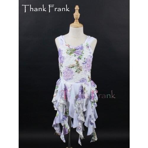 Adult Lace Latin Dress Women Irregular Modern Dresses Girls Sleeveless Dance Costume Kids Violet Rave Clothes For Dancing C668
