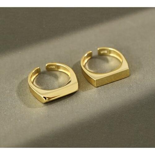 100% 925 sterling silver geometric rectangular rings for women fine jewelry 2020 minimalist engagement ring female accessories