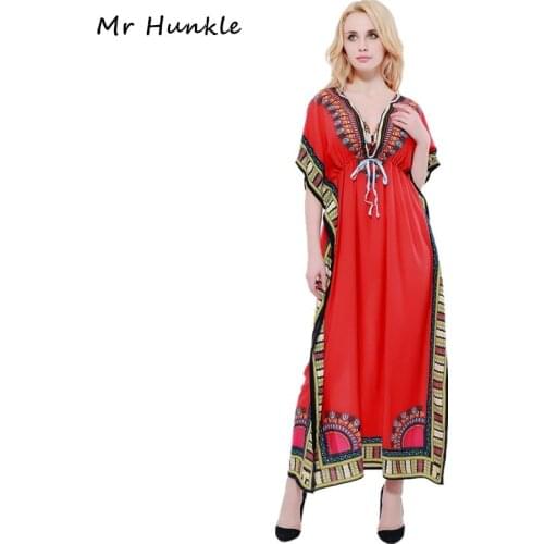 Mr Hunkle 2017 New Fashion Design Traditional African Clothing Print Dashiki Nice Neck Embroidered African Dresses for Women