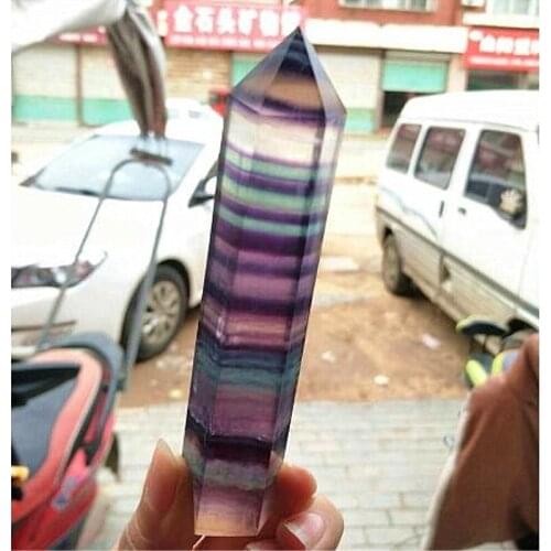 150g crystal tower natural rainbow fluorite crystal wand large fuorite quartz point wand Healing