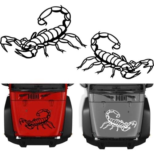 2PCS 3D funny scorpion car sticker body truck side door waterproof PVC car styling car hood car decal auto parts