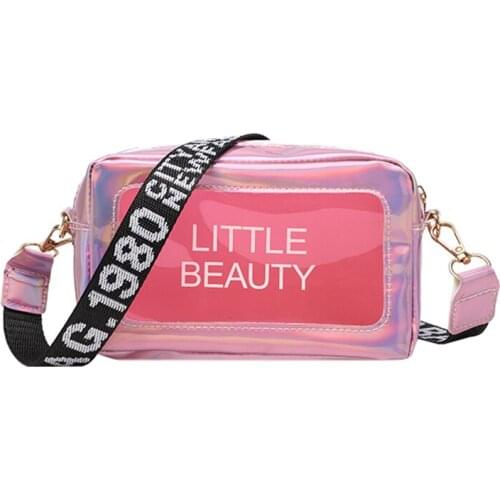 2021 Summer Trasparent Waterproof Fashion Causal Messenger Womens Handbag Female PVC Laser Small Handbag Coss Body Shoulder Bag