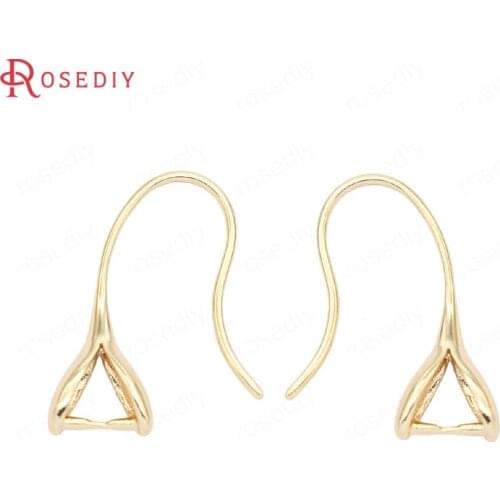 39521)10PCS 24K Gold Color Brass with Clasps Clip Earrings Hooks Jewelry Making Supplies Diy Findings Accessories