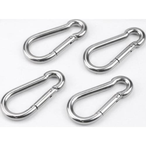 4 Pcs Carabiner Clip Spring Snap Rope Connector Hooks Heavy Duty Durable 304 Stainless Steel Swing Set Accessories Fit for