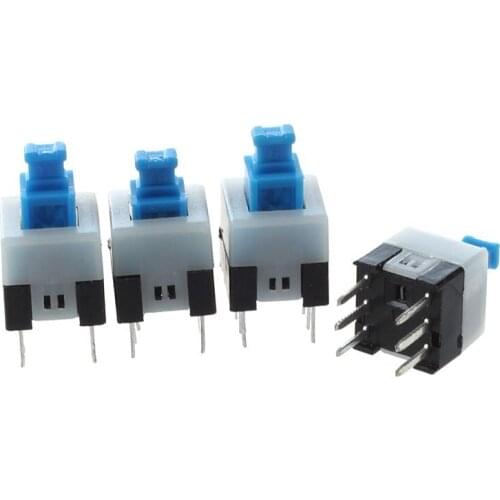 55pcs 6 Pin DPDT Self-locking Power Micro Push Button Switches 7mmx7mm