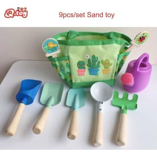 9pcs/set wooden best Sand toy sandpit toy soft baby beach toys Water Toys Set Toddler Kids Children Outdoor Sand Beach Bucket